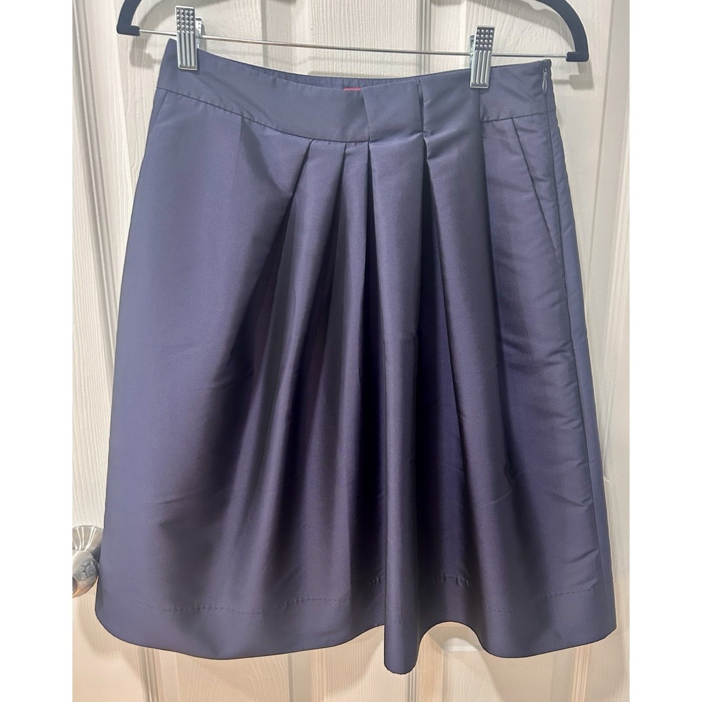 LaVia 18 Navy Blue Fully Lined Pleated Skirt Sz 42 EU, 4 US Pockets Cocktail